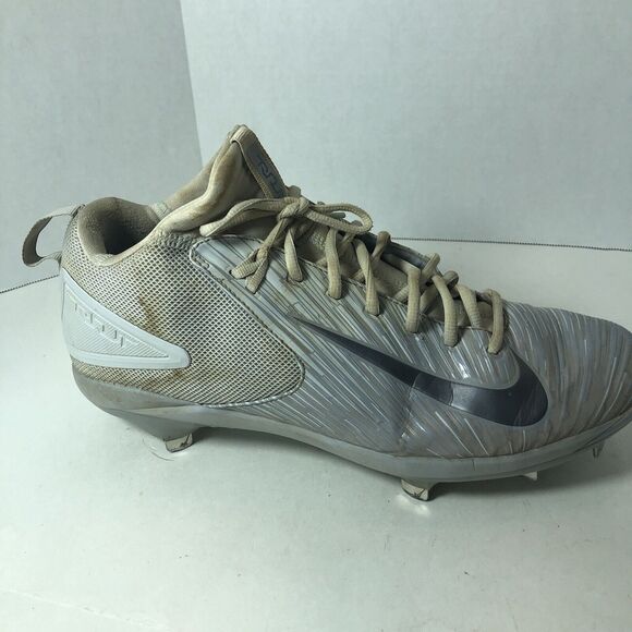 Nike Cleats Baseball Men's Size 12 Mike Trout Max Air Gray White Metal READ B4 - Picture 3 of 16